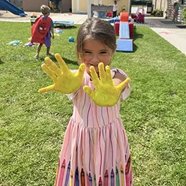 painting at About Joyful Noises Christian Preschool and kindergarten in huntington beach